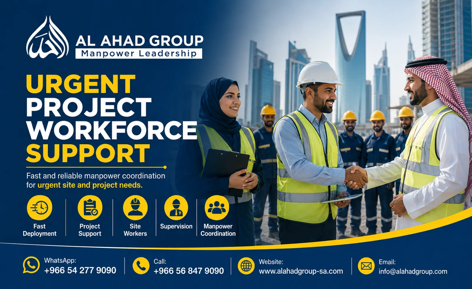 AL AHAD GROUP project workforce mobilization team supporting employers in Al Khobar, Saudi Arabia